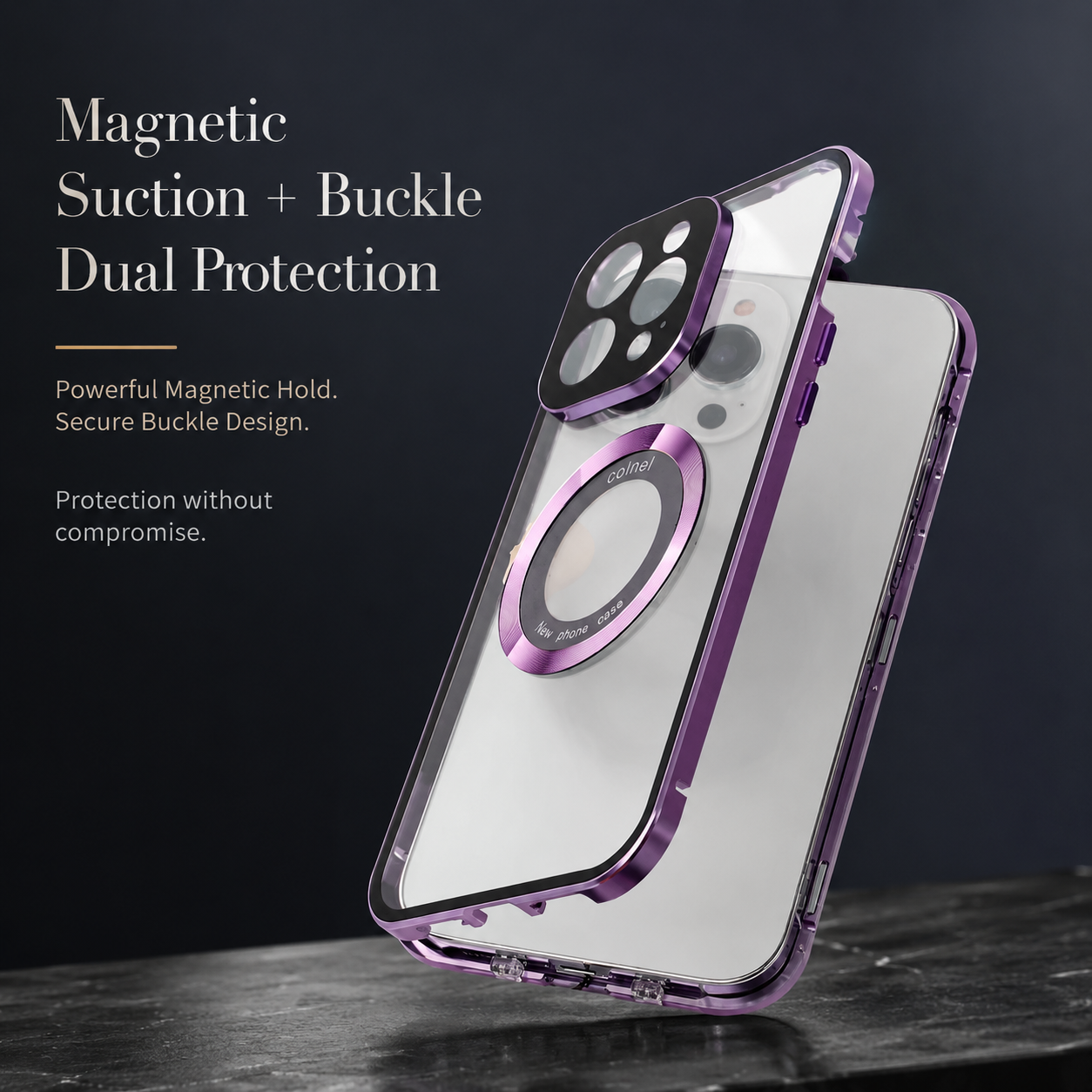Premium iPhone Case MagSafe Compatible Double-Sided Glass Cover Metal Frame 360° Protection