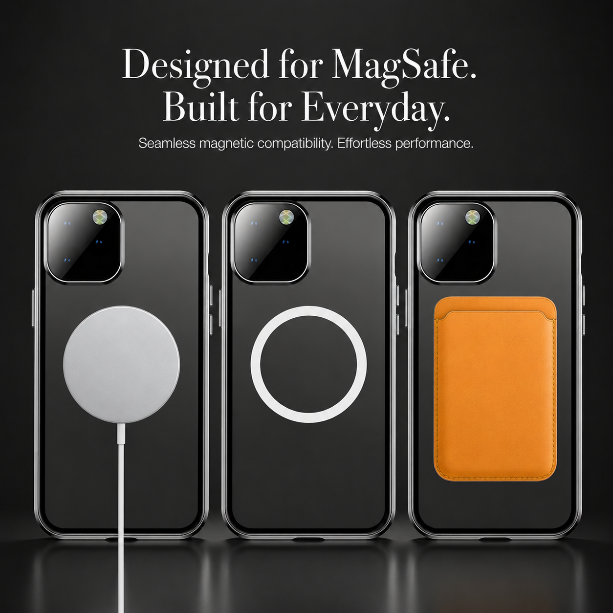 Premium iPhone Case MagSafe Compatible Double-Sided Glass Cover Metal Frame 360° Protection