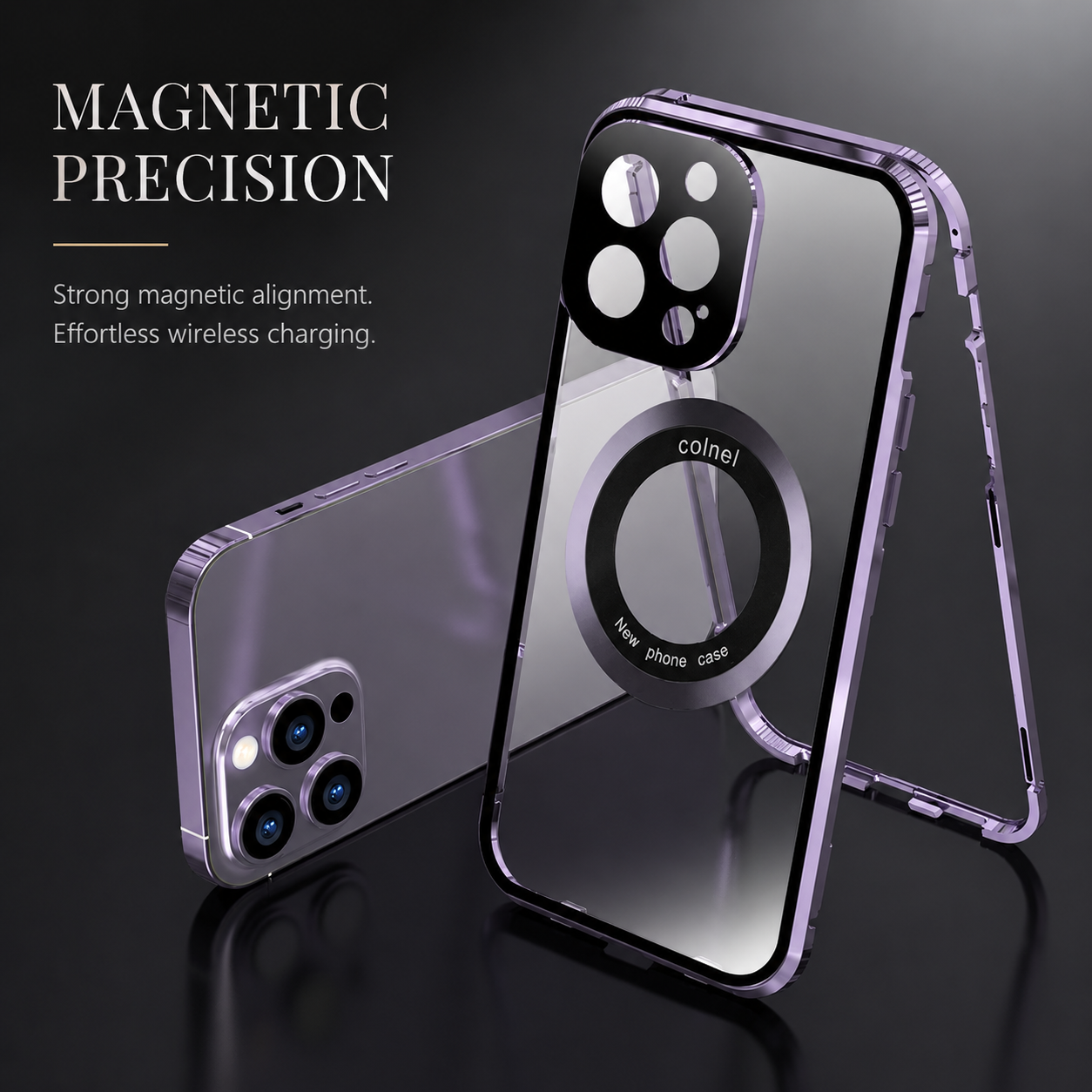 Premium iPhone Case MagSafe Compatible Double-Sided Glass Cover Metal Frame 360° Protection