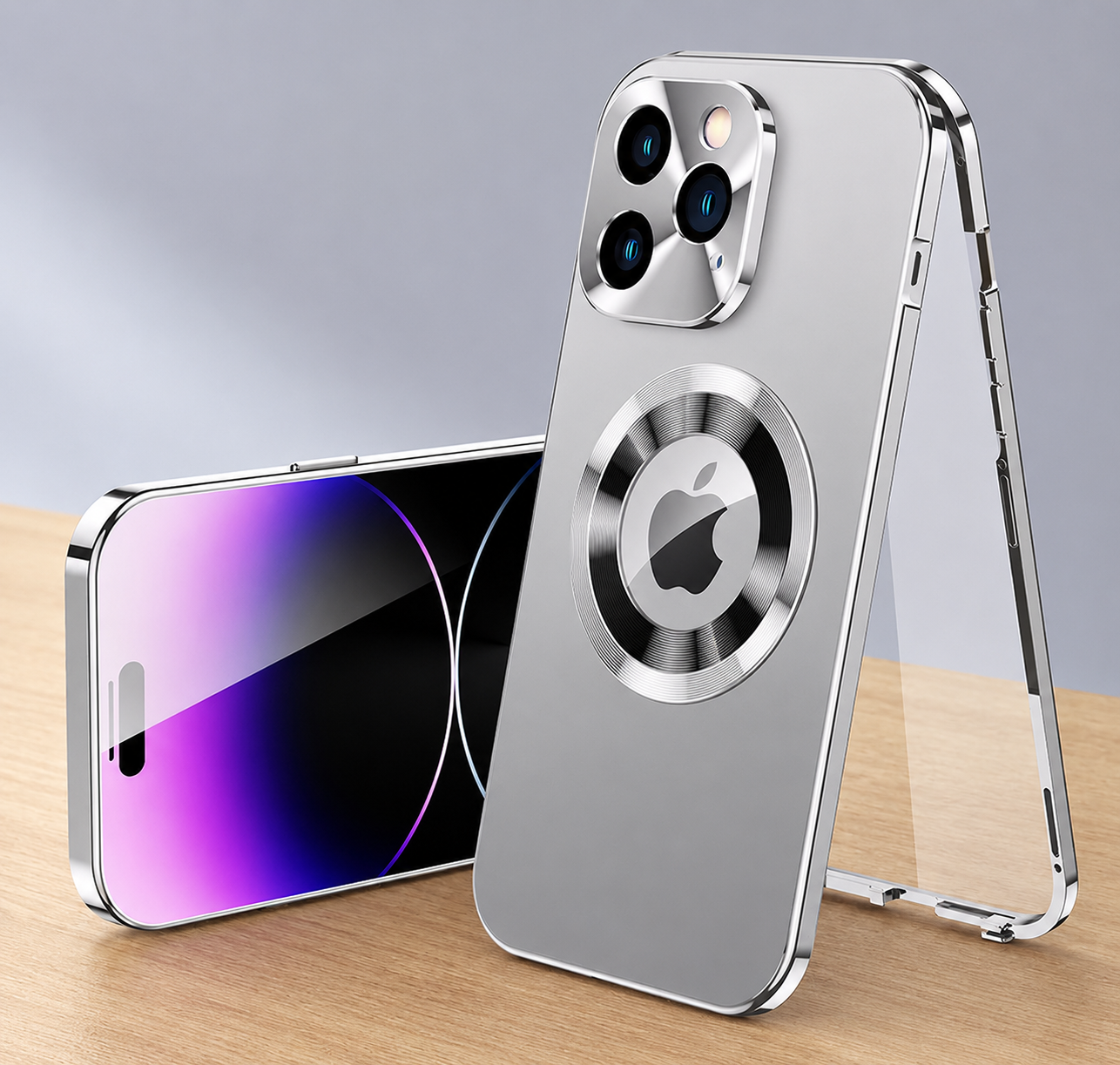 Premium iPhone Case MagSafe Compatible Double-Sided Privacy Glass Cover 360° Full Protection