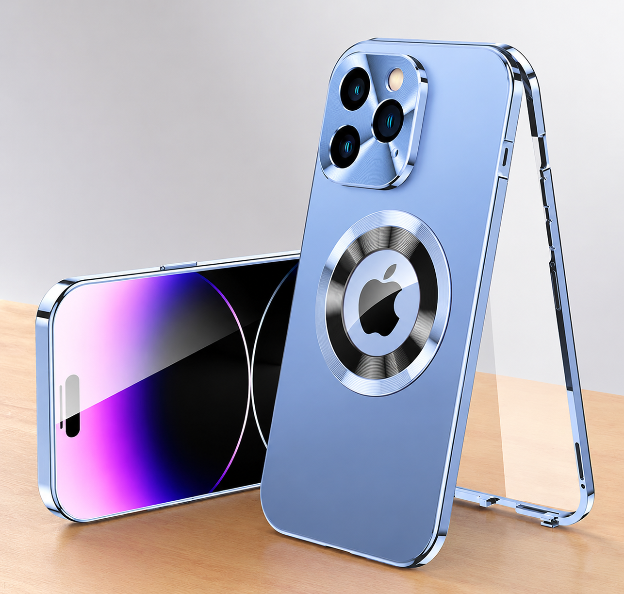 Premium iPhone Case MagSafe Compatible Double-Sided Privacy Glass Cover 360° Full Protection