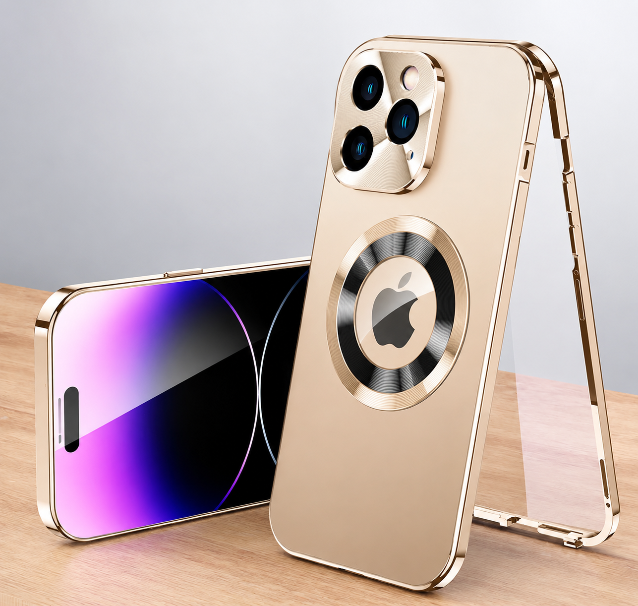 Premium iPhone Case MagSafe Compatible Double-Sided Privacy Glass Cover 360° Full Protection