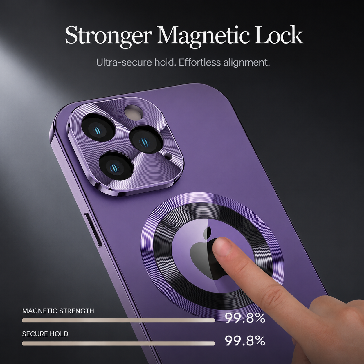 Premium iPhone Case MagSafe Compatible Double-Sided Privacy Glass Cover 360° Full Protection