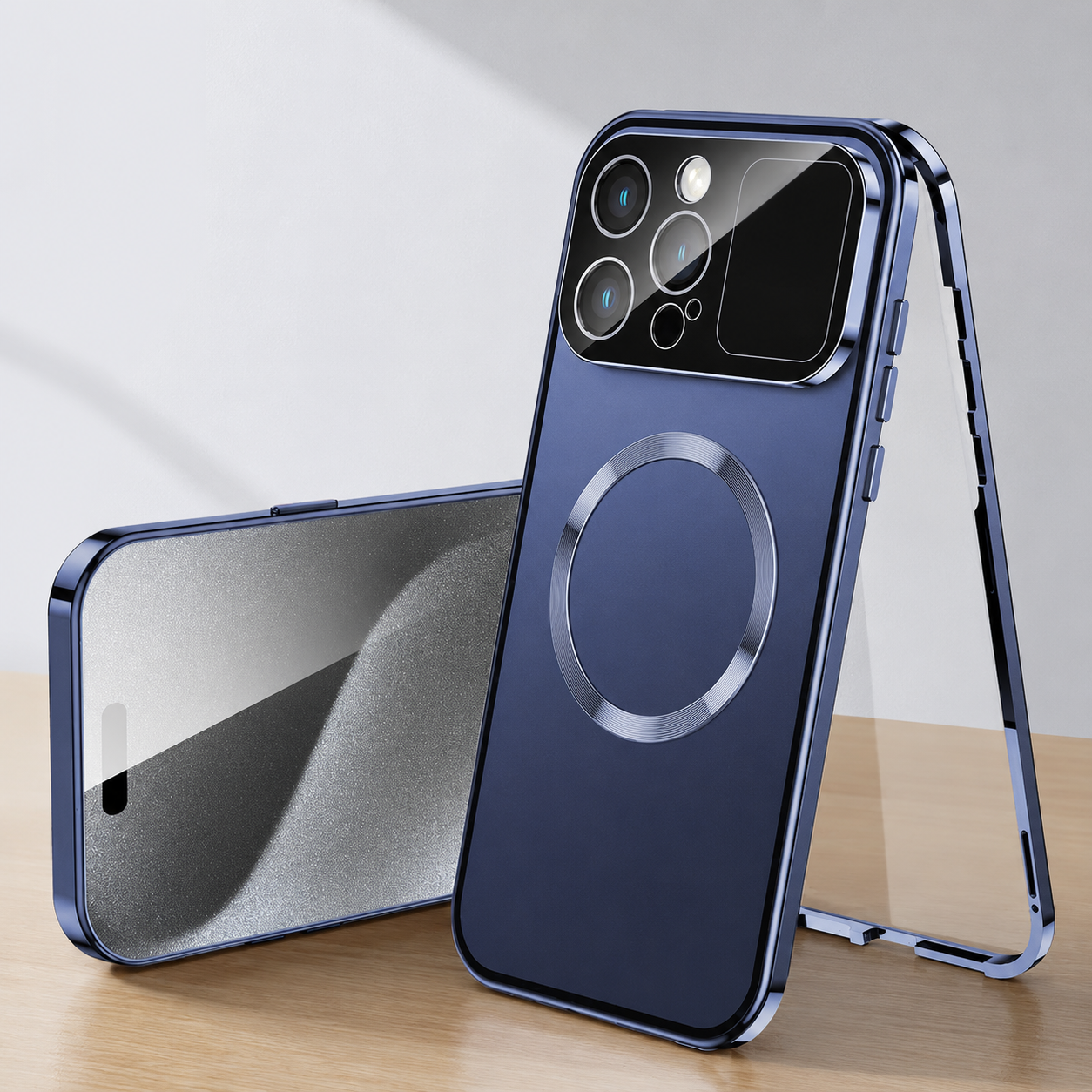 Premium iPhone Case MagSafe Compatible Double-Sided Tempered Glass Cover Magnetic Frame Protection