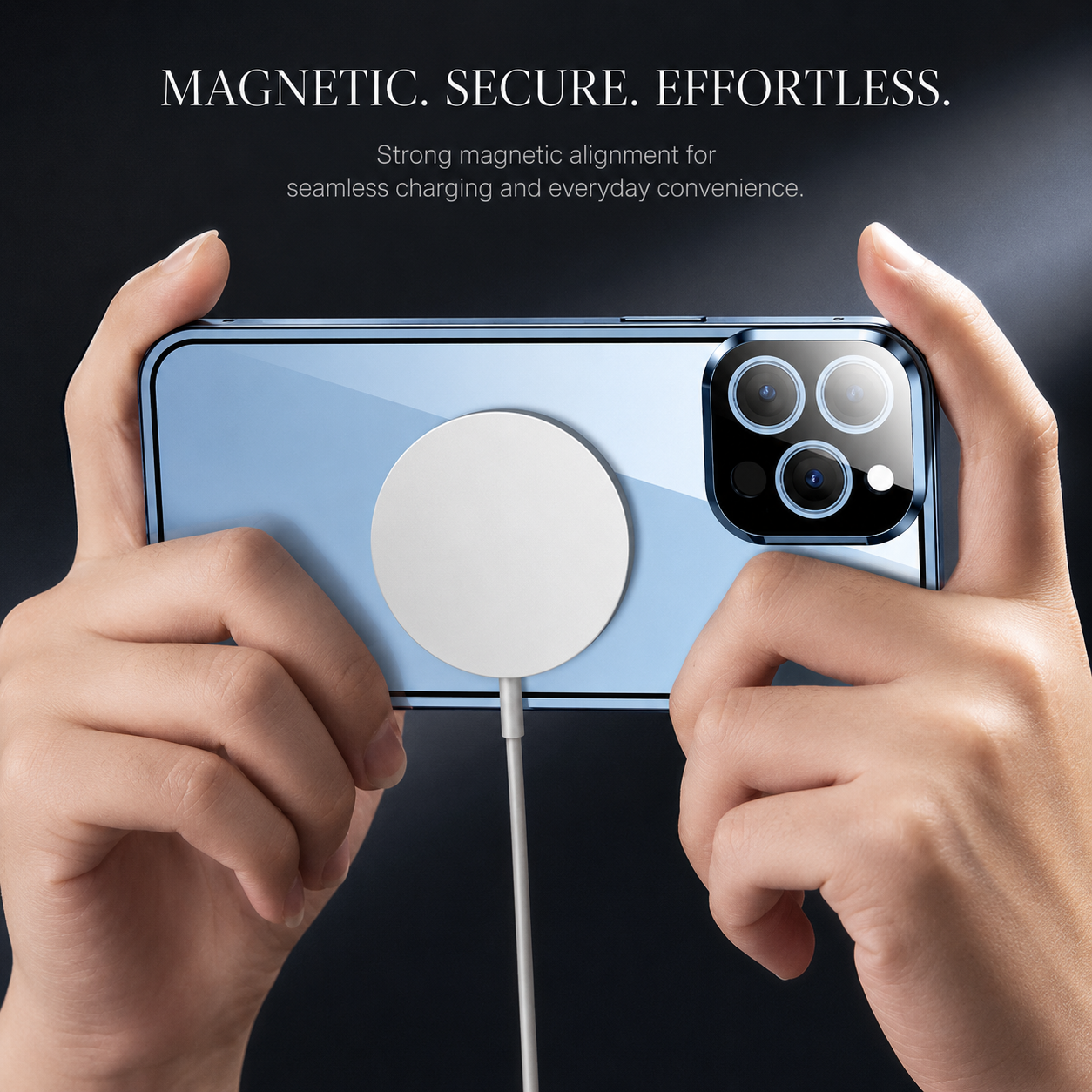 Premium iPhone Case MagSafe Compatible Double-Sided Tempered Glass Cover Metal Frame Full Protection