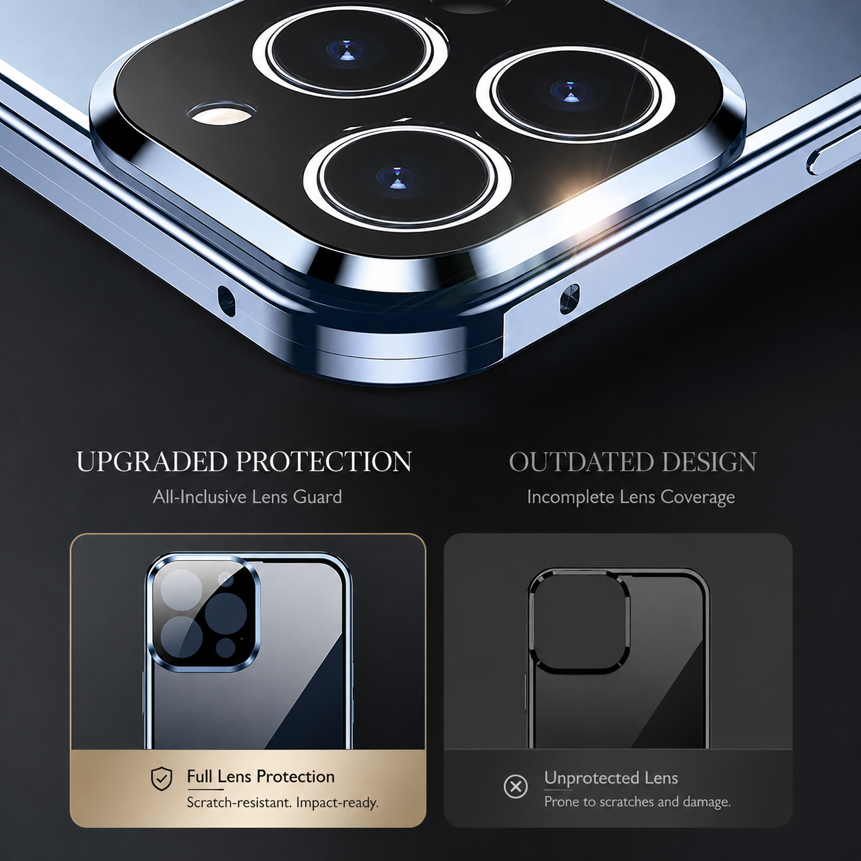 Premium iPhone Case MagSafe Compatible Double-Sided Tempered Glass Cover Metal Frame Full Protection