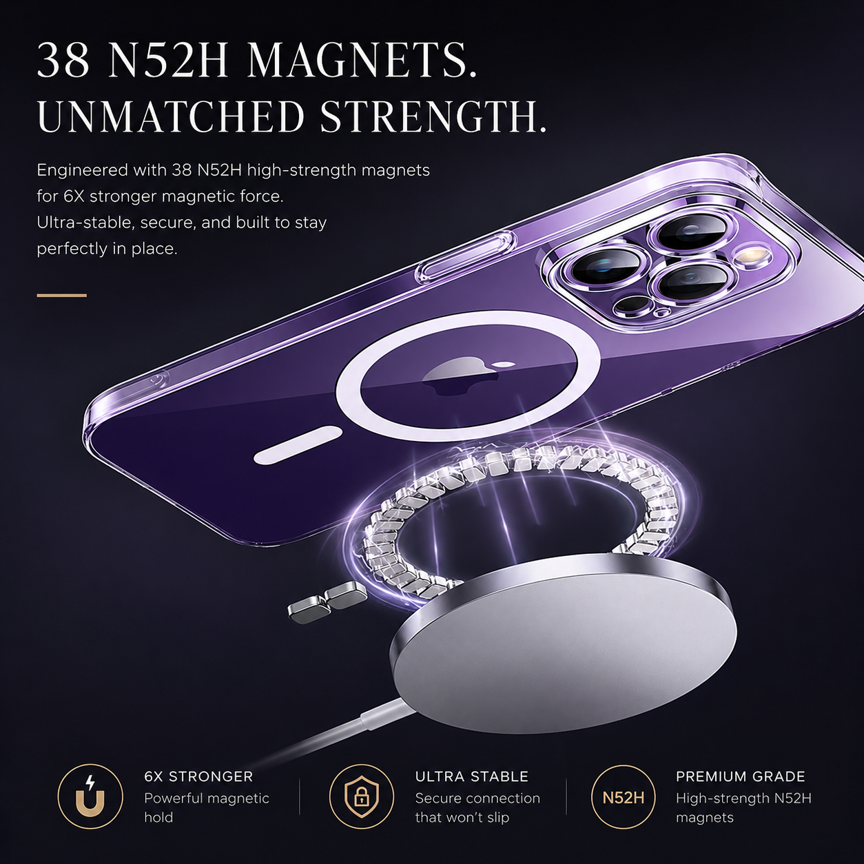 Premium iPhone Case MagSafe Compatible Double-Sided Tempered Glass Cover Metal Frame Ultra Thin Protection