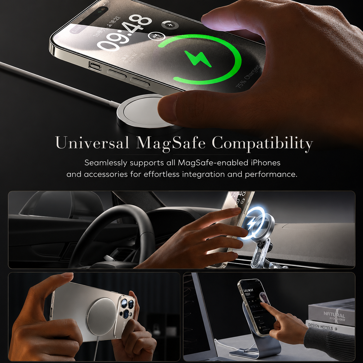 Premium iPhone Case MagSafe Compatible Electroplated Glass Magnetic Shockproof Cover Camera Lens Protection Slim Reflective Hard Back
