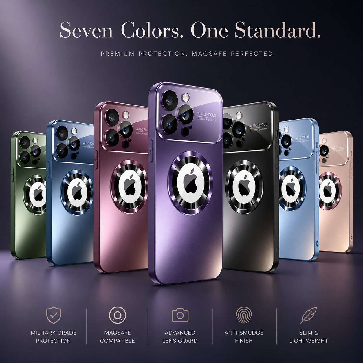 Premium iPhone Case MagSafe Compatible Electroplated Glass Magnetic Shockproof Cover Camera Lens Protection Slim Reflective Hard Back