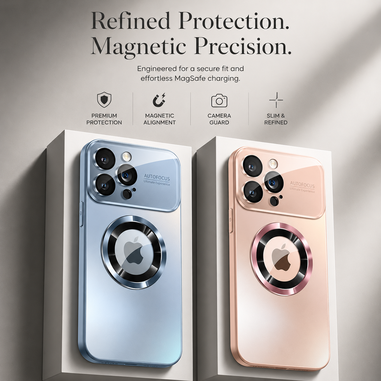 Premium iPhone Case MagSafe Compatible Electroplated Glass Magnetic Shockproof Cover Camera Lens Protection Slim Reflective Hard Back