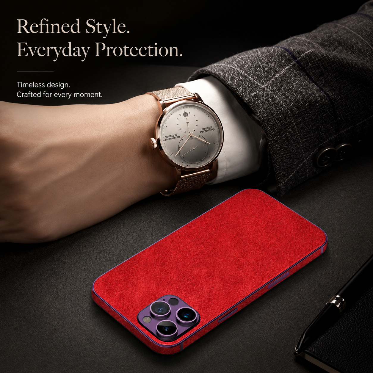 Premium iPhone Case MagSafe Compatible Genuine Leather Cover Carry Strap Shockproof Slim Protection