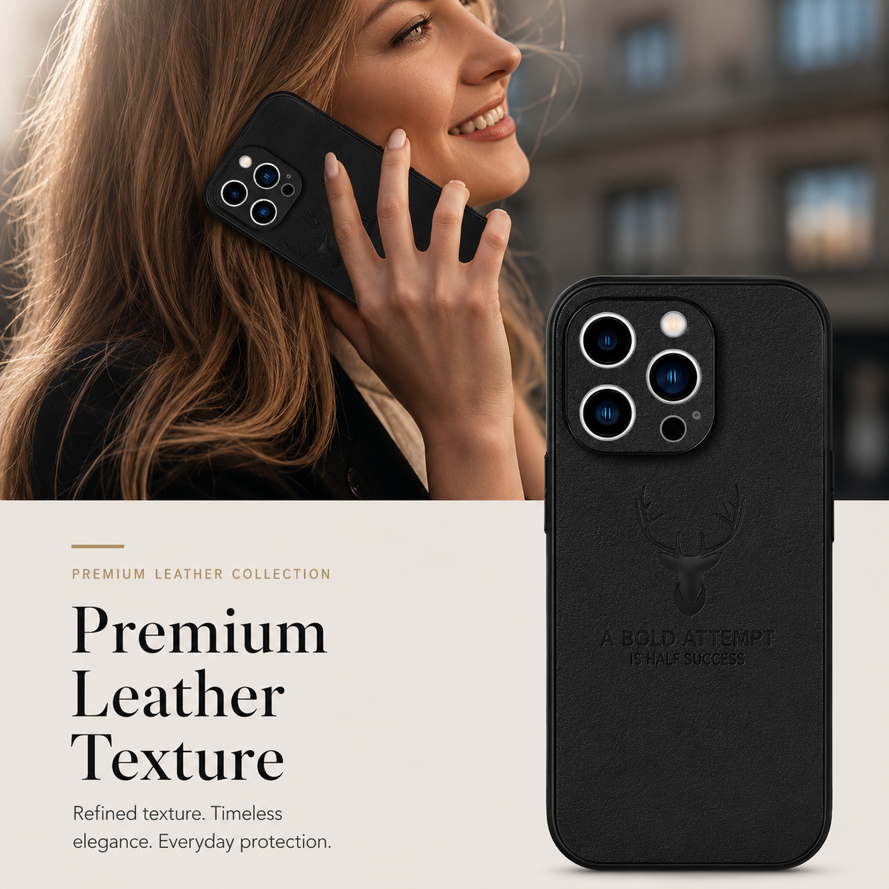 Premium iPhone Case MagSafe Compatible Genuine Leather Vintage Texture Cover Slim Protection