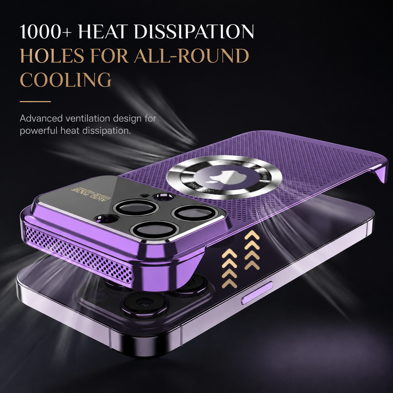 Premium iPhone Case MagSafe Compatible Heat Dissipation Metal Frame Cover Shockproof Protection