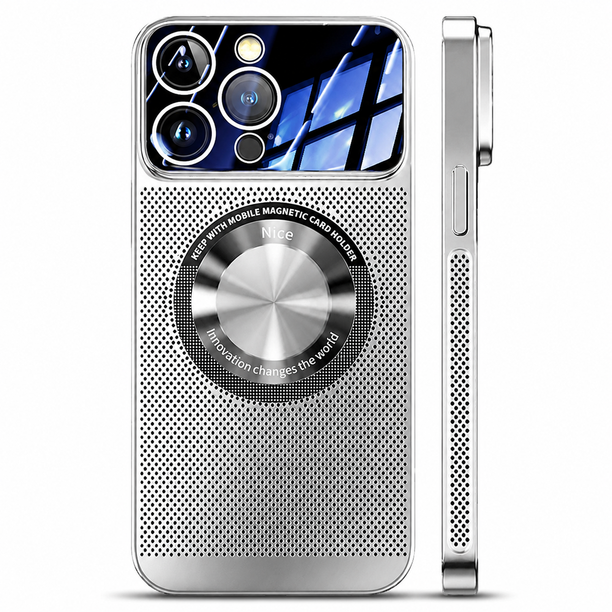 Premium iPhone Case MagSafe Compatible Heat Dissipation Metal Frame Cover Shockproof Protection