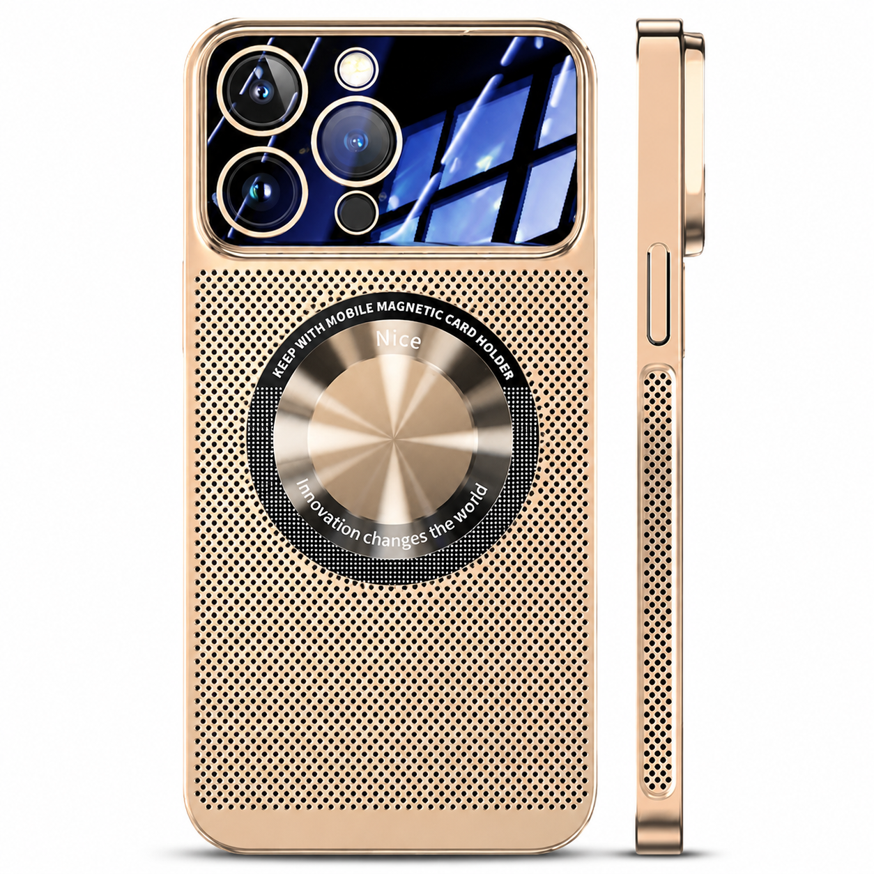 Premium iPhone Case MagSafe Compatible Heat Dissipation Metal Frame Cover Shockproof Protection