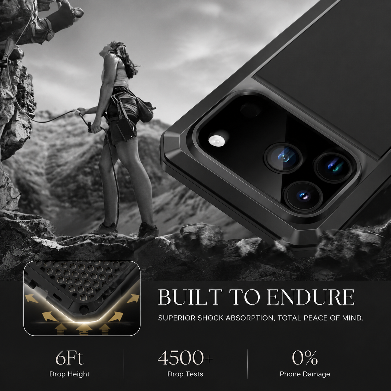Premium iPhone Case MagSafe Compatible Heavy Duty Metal Cover Built-In Glass Screen Protection
