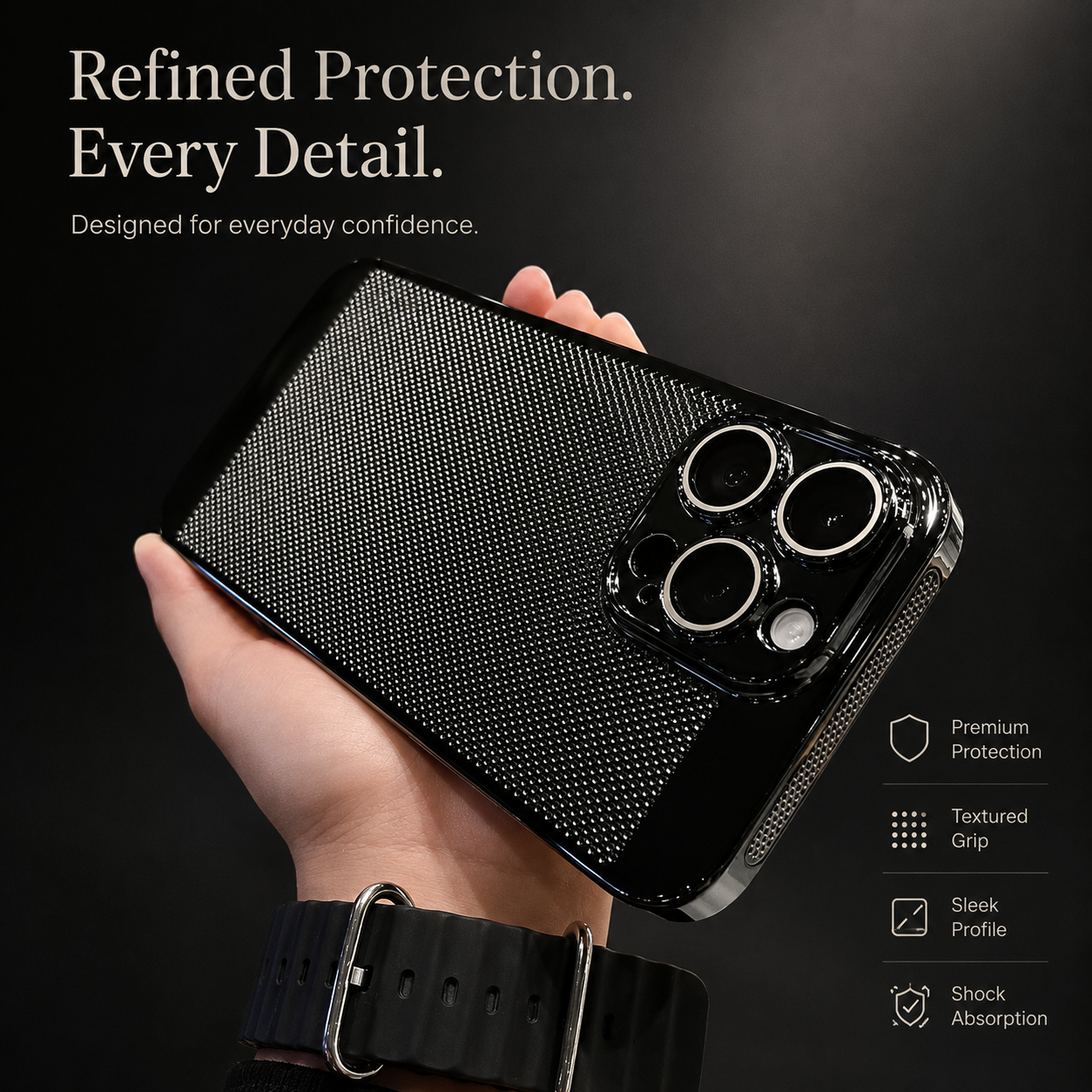 Premium iPhone Case MagSafe Compatible Honeycomb Texture Cover Heat Dissipation Shockproof Protection