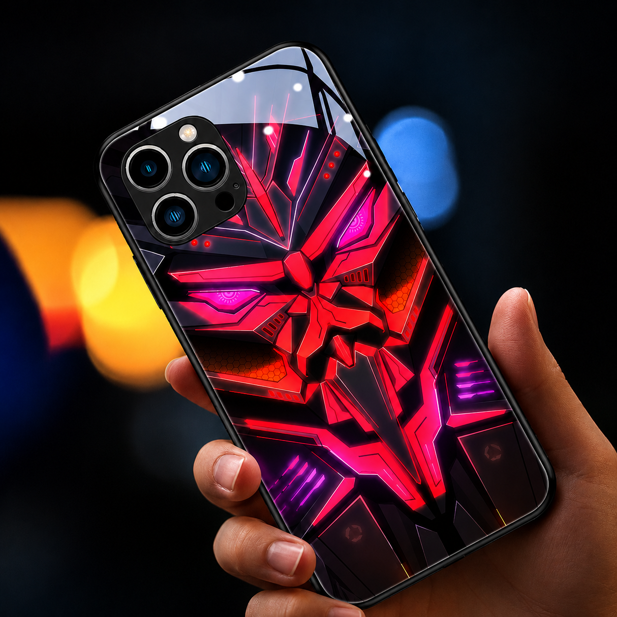 Premium iPhone Case MagSafe Compatible LED Notification Light Cover Mecha Shockproof Protection