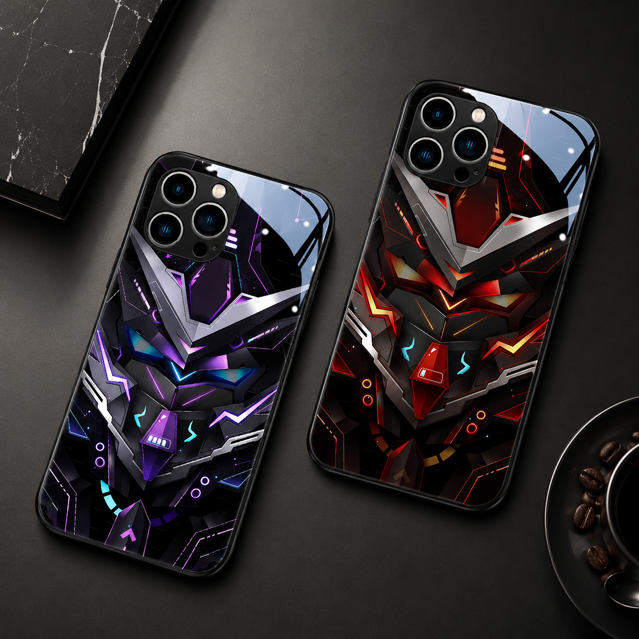 Premium iPhone Case MagSafe Compatible LED Notification Light Cover Mecha Shockproof Protection