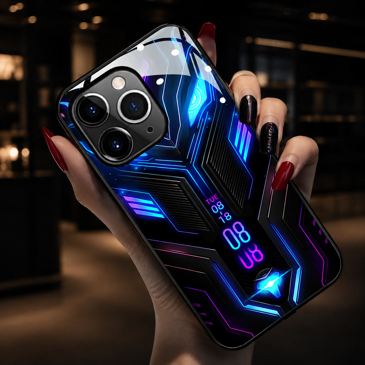 Premium iPhone Case MagSafe Compatible LED Notification Light Cover Mecha Shockproof Protection