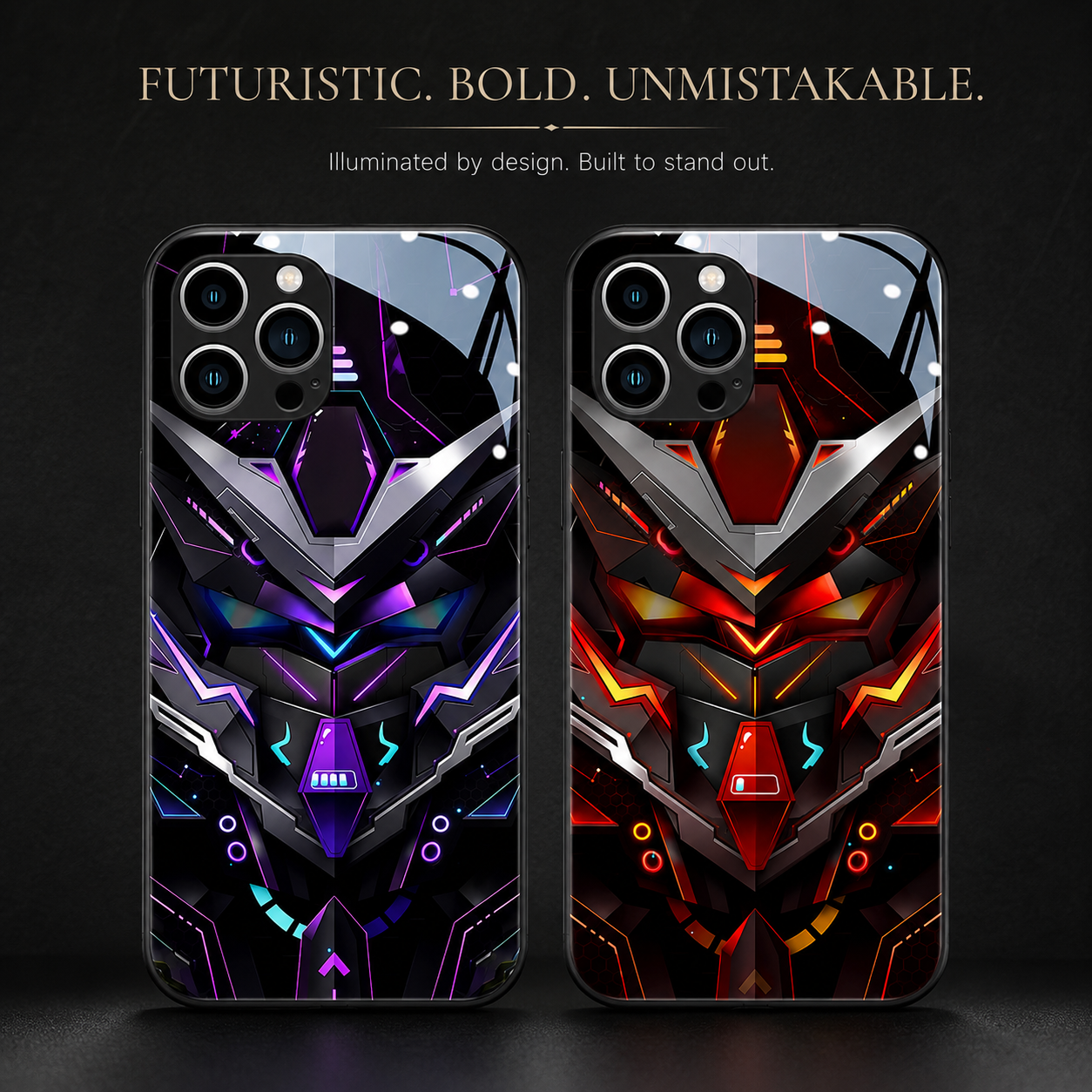 Premium iPhone Case MagSafe Compatible LED Notification Light Cover Mecha Shockproof Protection