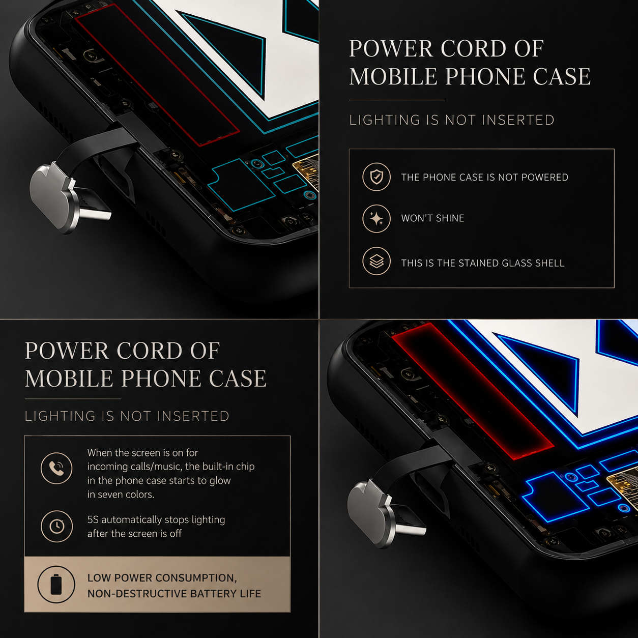 Premium iPhone Case MagSafe Compatible LED Notification Light Cover Mecha Shockproof Protection