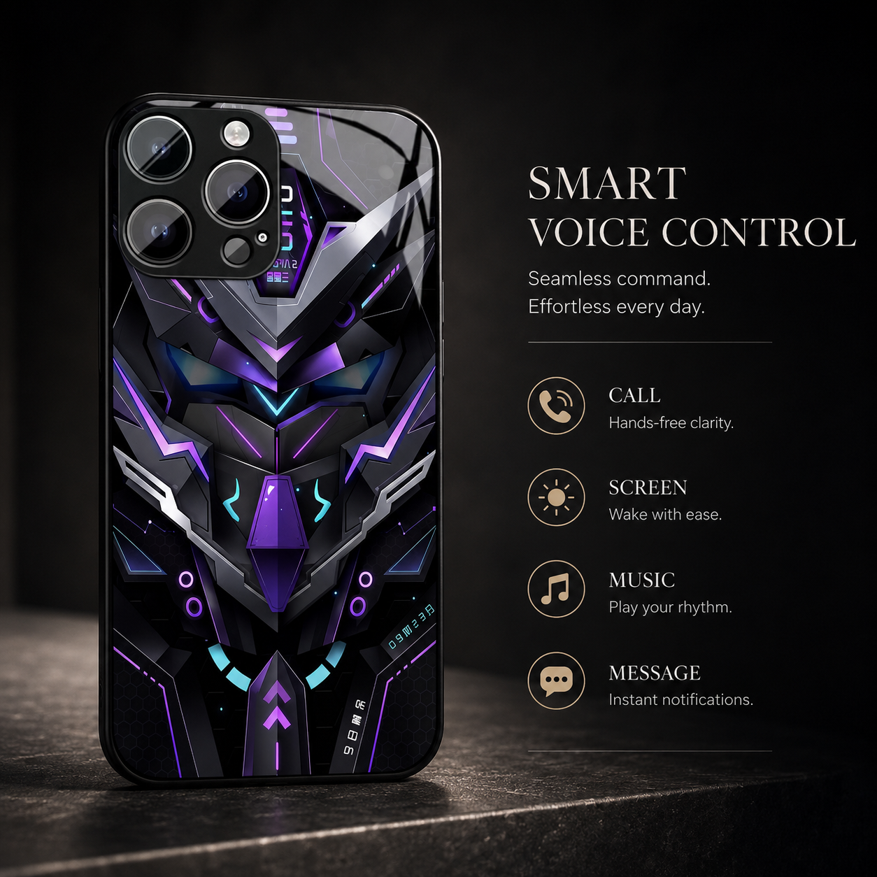 Premium iPhone Case MagSafe Compatible LED Notification Light Cover Mecha Shockproof Protection