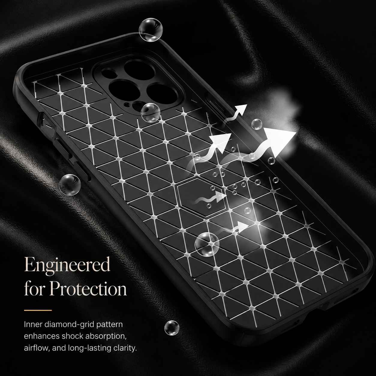Premium iPhone Case MagSafe Compatible Leather Texture Cover Sliding Camera Protection