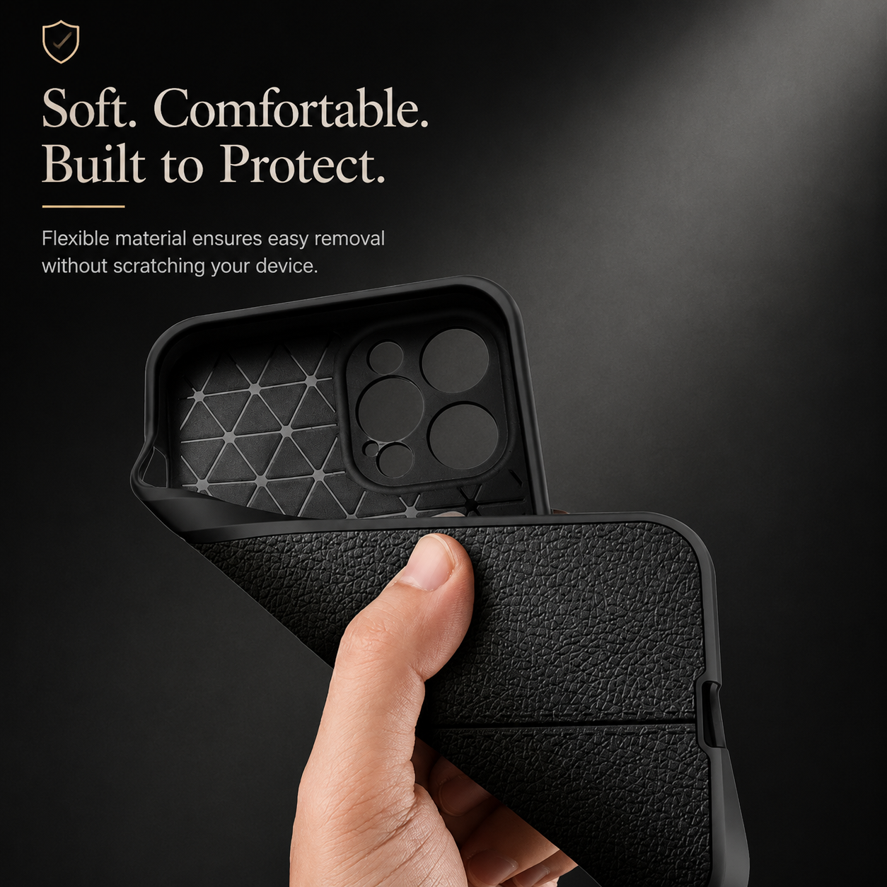 Premium iPhone Case MagSafe Compatible Leather Texture Cover Sliding Camera Protection