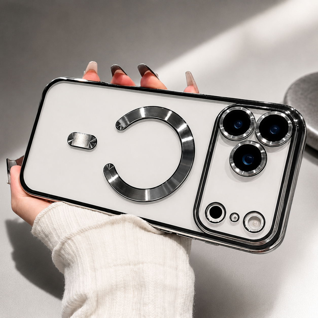 Premium iPhone Case MagSafe Compatible Magnetic Plating Cover Shockproof Clear Back Protective Bumper Case