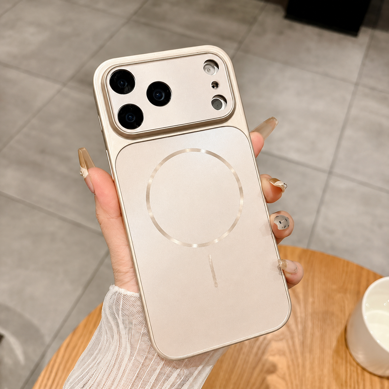 Premium iPhone Case MagSafe Compatible Matte Protective Cover Shockproof PC Back Glass Camera Lens Protection