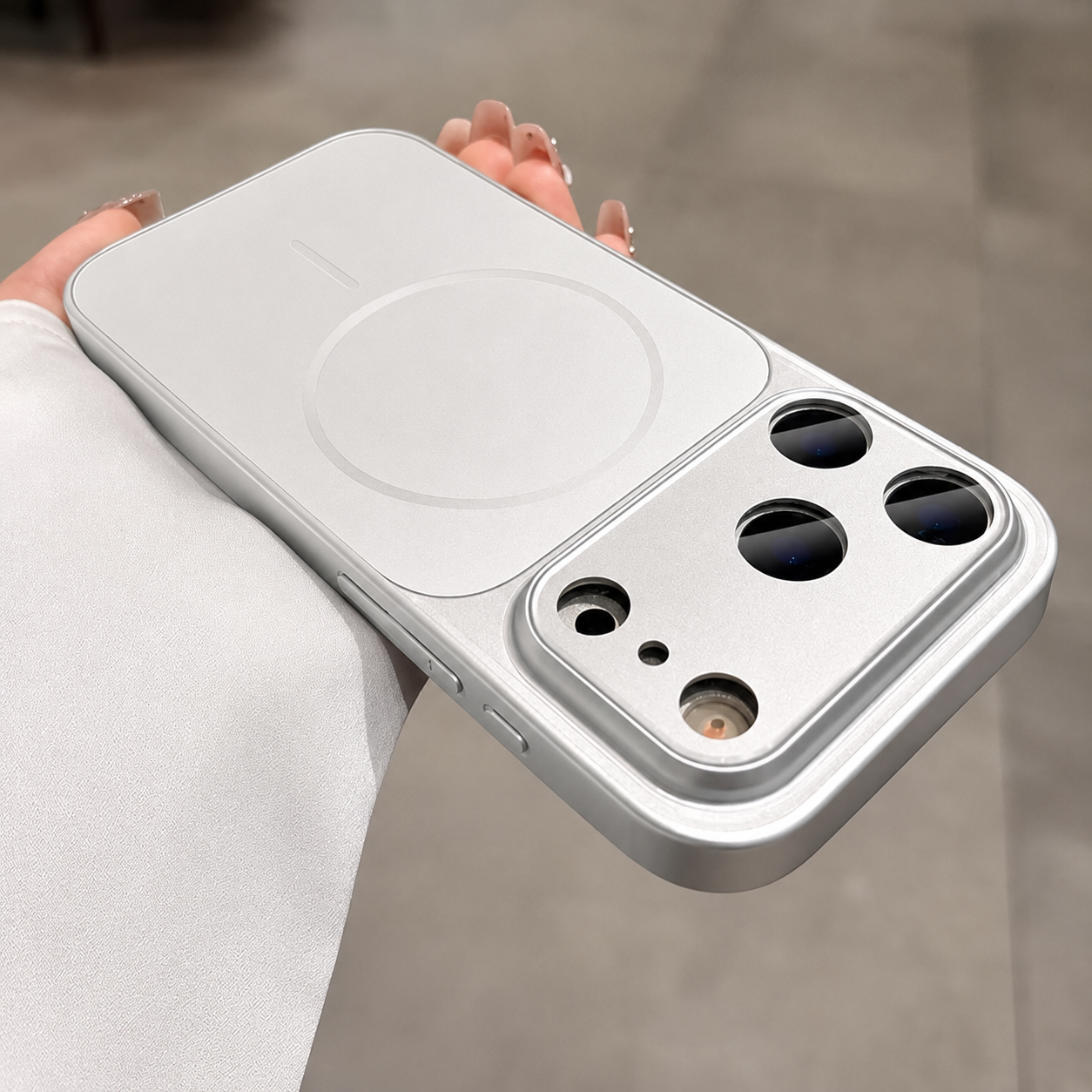 Premium iPhone Case MagSafe Compatible Matte Protective Cover Shockproof PC Back Glass Camera Lens Protection