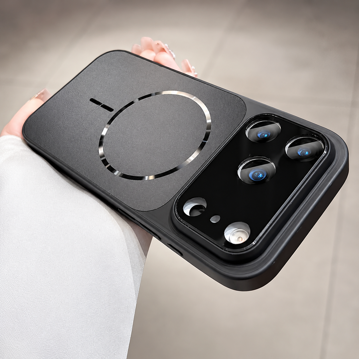 Premium iPhone Case MagSafe Compatible Matte Protective Cover Shockproof PC Back Glass Camera Lens Protection