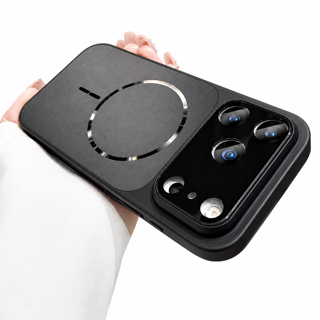 Premium iPhone Case MagSafe Compatible Matte Protective Cover Shockproof PC Back Glass Camera Lens Protection