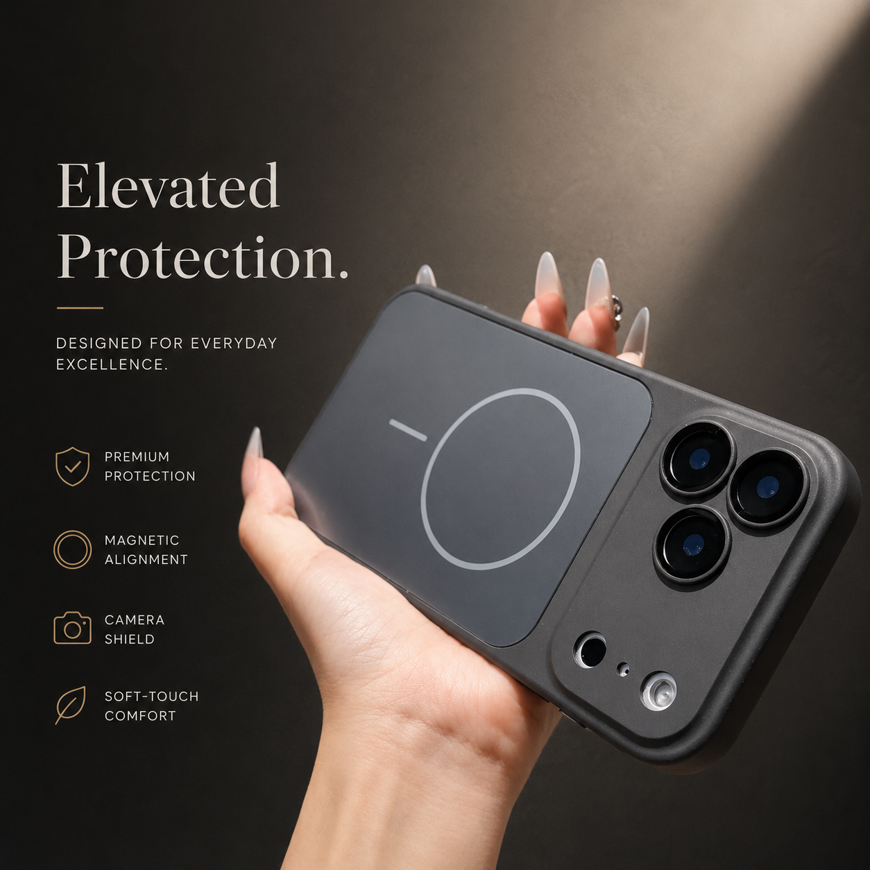 Premium iPhone Case MagSafe Compatible Matte Protective Cover Shockproof PC Back Glass Camera Lens Protection