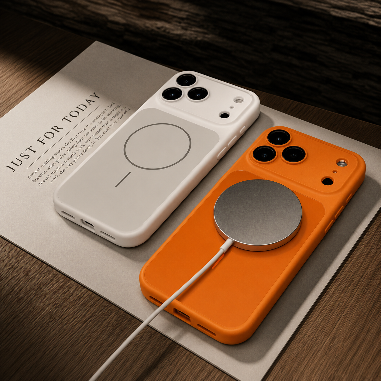 Premium iPhone Case MagSafe Compatible Matte Protective Cover Shockproof PC Back Glass Camera Lens Protection
