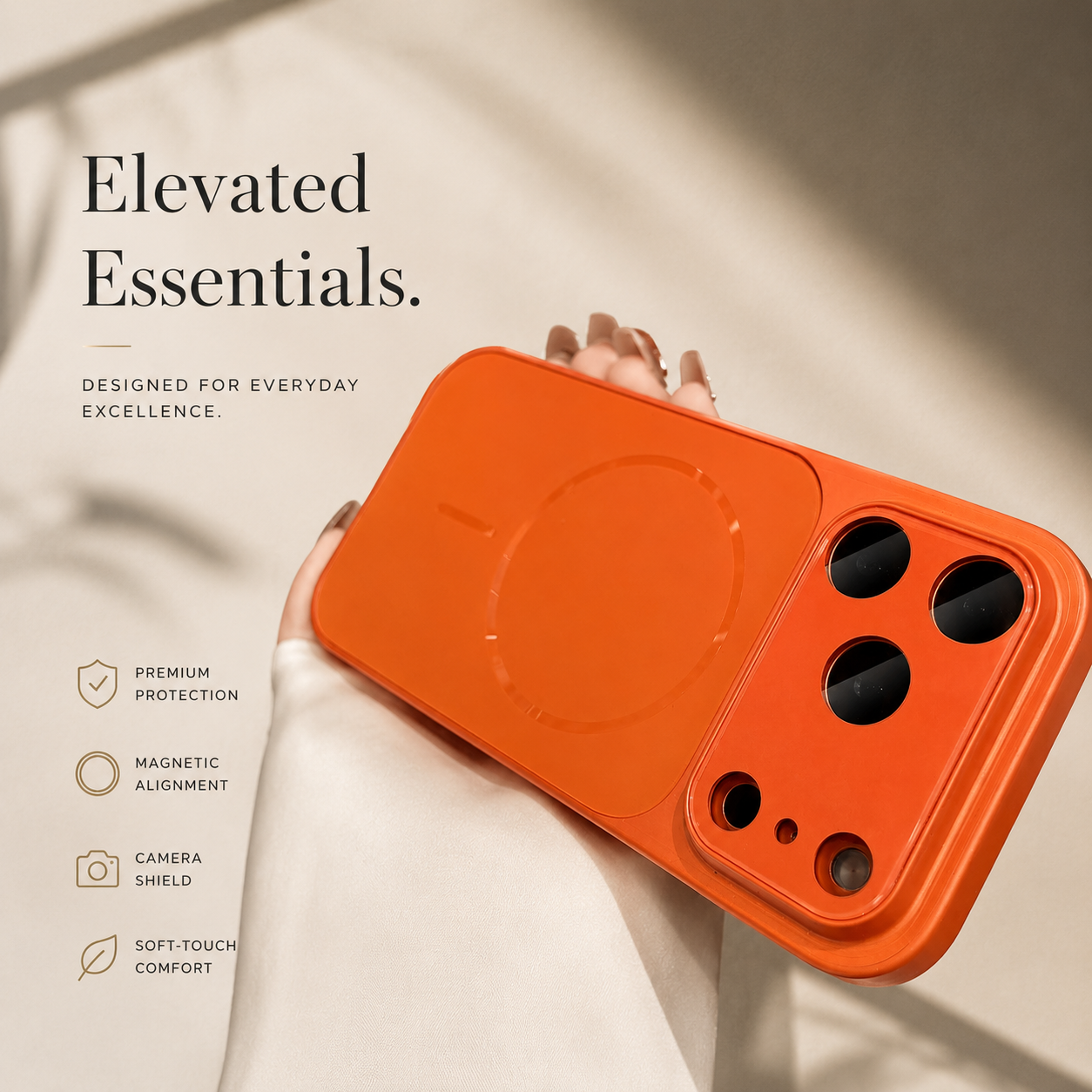 Premium iPhone Case MagSafe Compatible Matte Protective Cover Shockproof PC Back Glass Camera Lens Protection