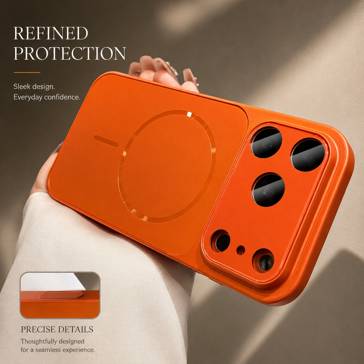 Premium iPhone Case MagSafe Compatible Matte Protective Cover Shockproof PC Back Glass Camera Lens Protection