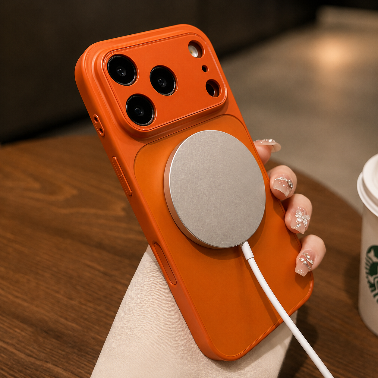 Premium iPhone Case MagSafe Compatible Matte Protective Cover Shockproof PC Back Glass Camera Lens Protection