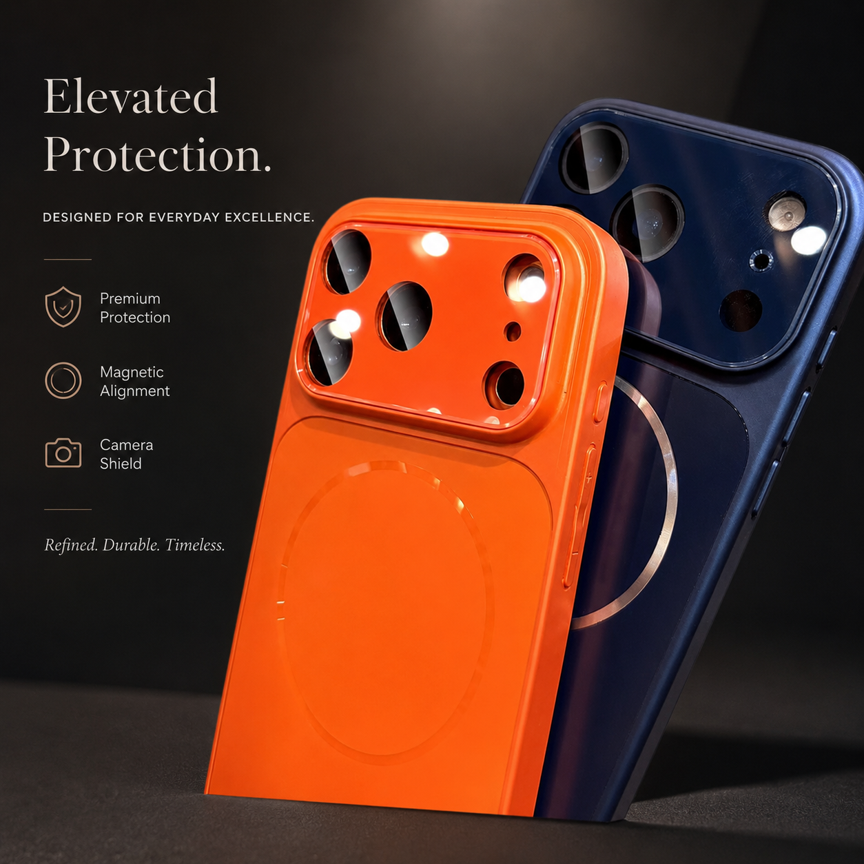 Premium iPhone Case MagSafe Compatible Matte Protective Cover Shockproof PC Back Glass Camera Lens Protection