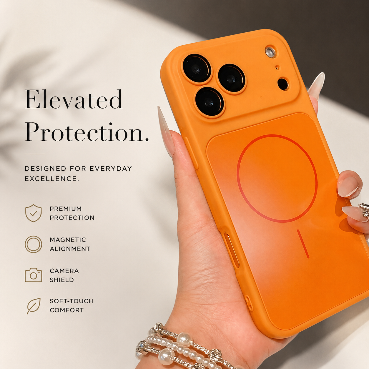 Premium iPhone Case MagSafe Compatible Matte Protective Cover Shockproof PC Back Glass Camera Lens Protection