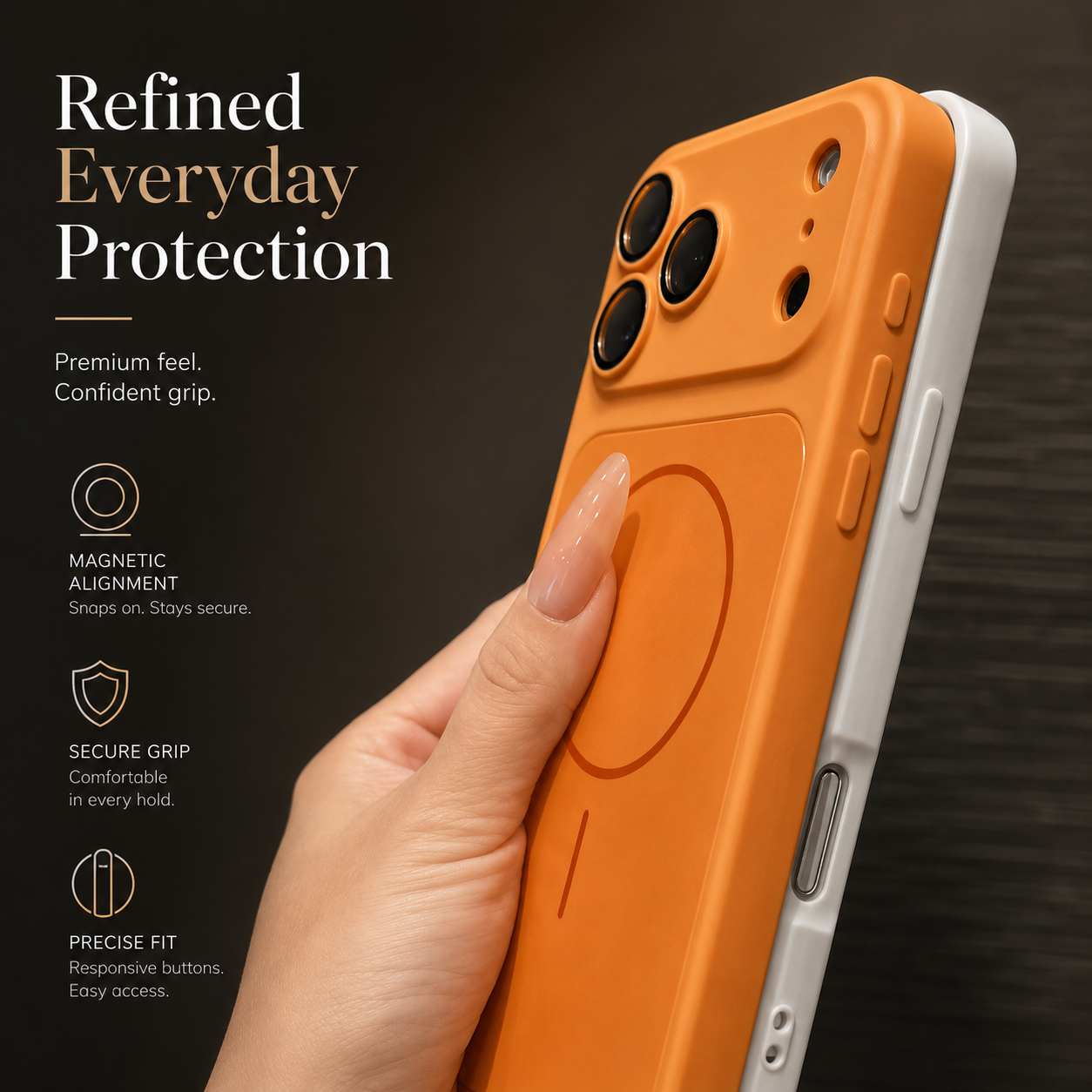 Premium iPhone Case MagSafe Compatible Matte Protective Cover Shockproof PC Back Glass Camera Lens Protection
