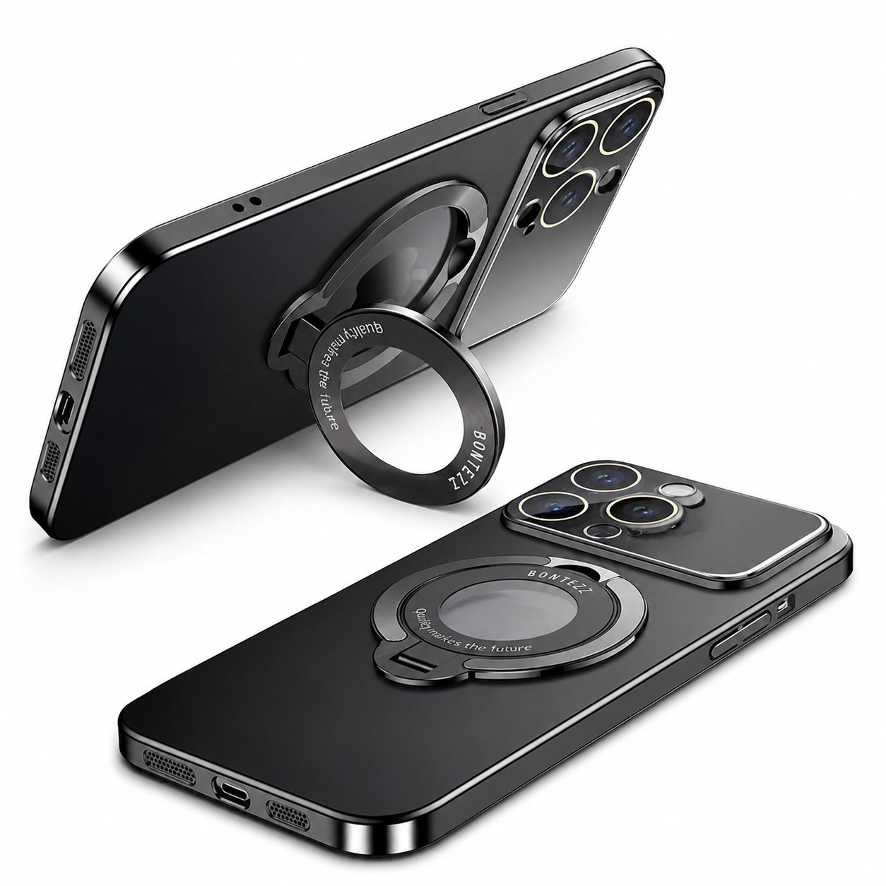 Premium iPhone Case MagSafe Compatible Matte Ring Stand Cover Shockproof Ultra Thin Protection
