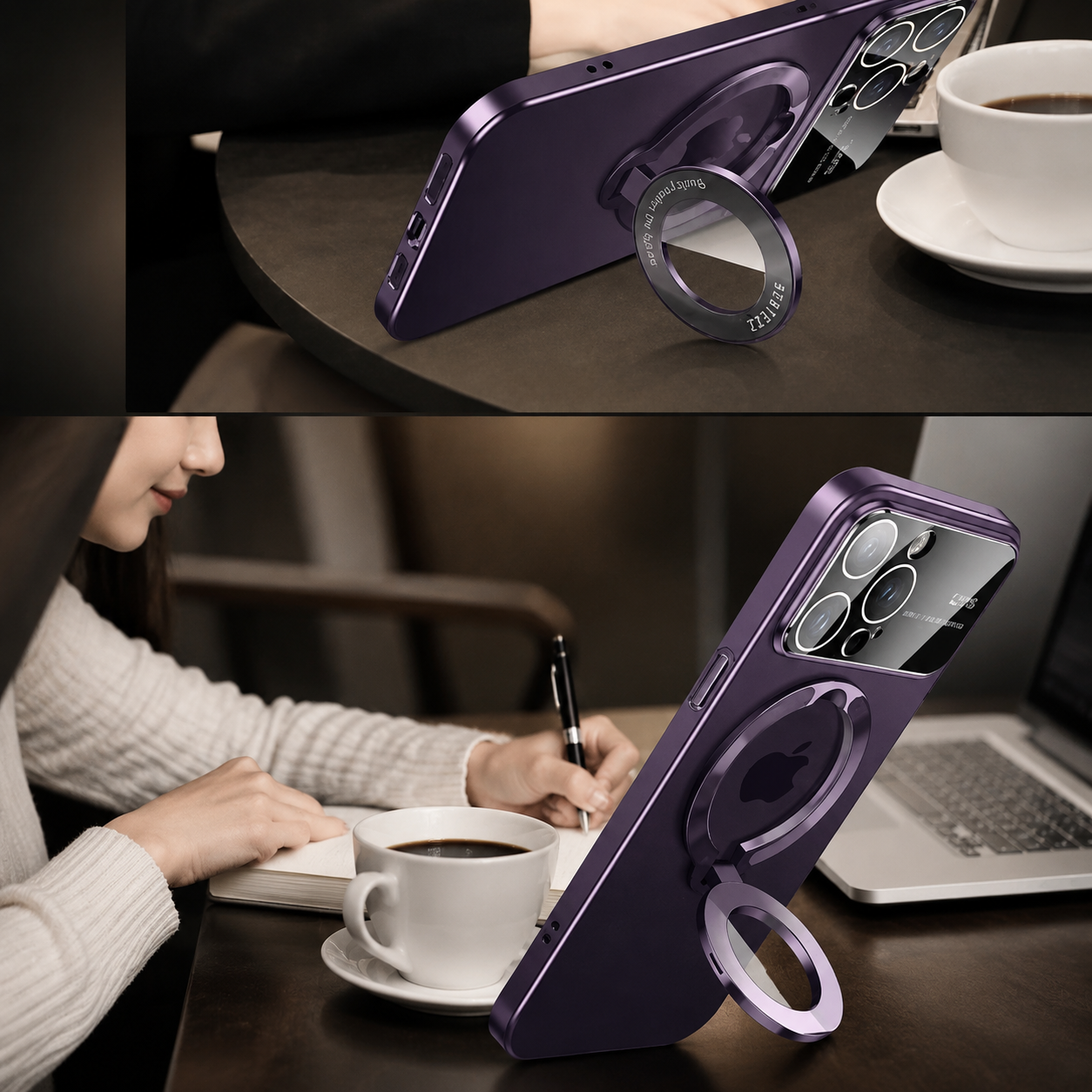 Premium iPhone Case MagSafe Compatible Matte Ring Stand Cover Shockproof Ultra Thin Protection