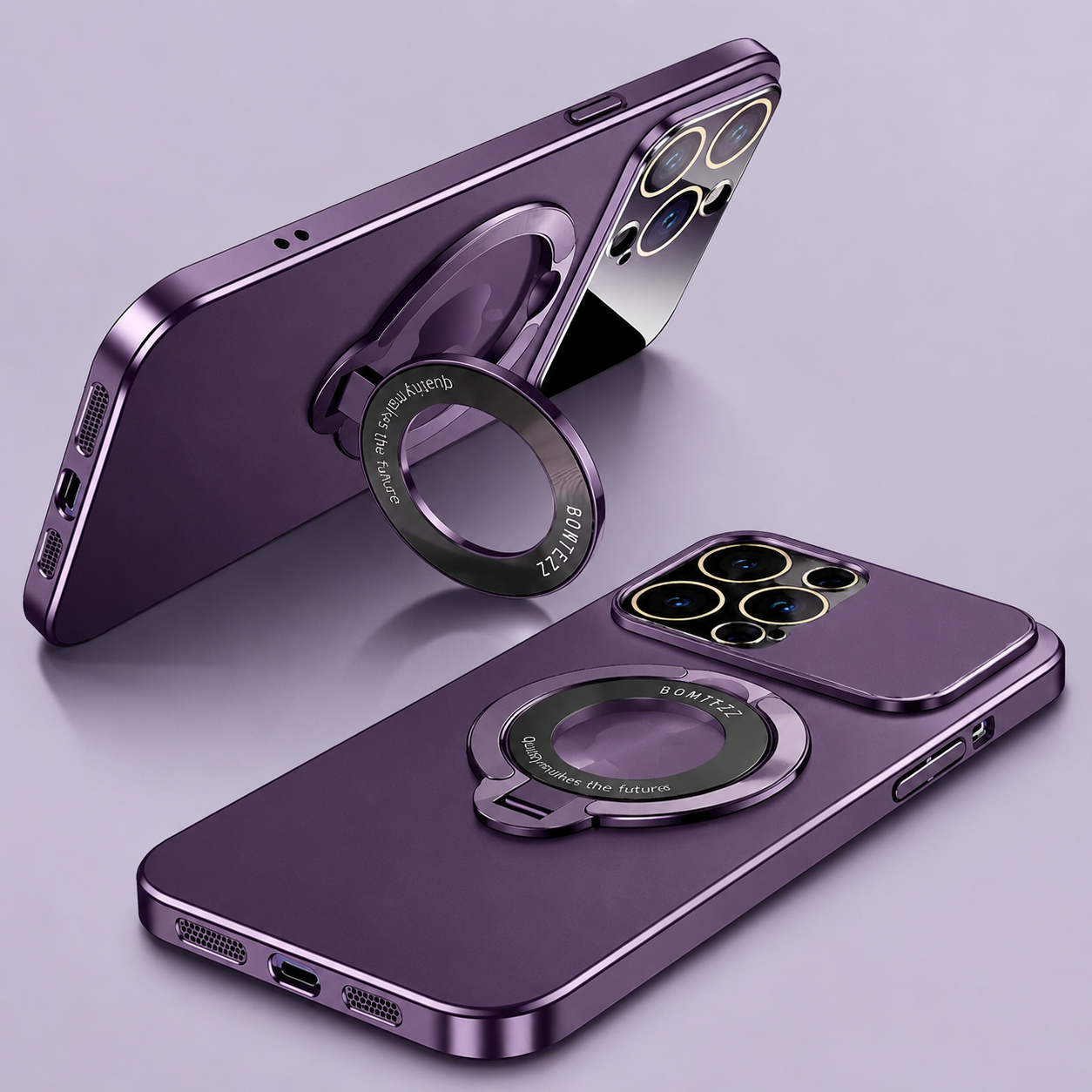 Premium iPhone Case MagSafe Compatible Matte Ring Stand Cover Shockproof Ultra Thin Protection
