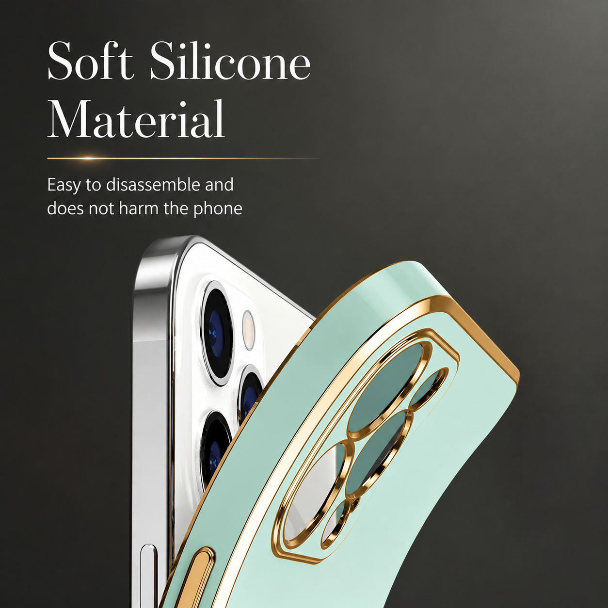 Premium iPhone Case MagSafe Compatible Matte Silicone Cover Plating Frame Shockproof Full Protection Slim Design