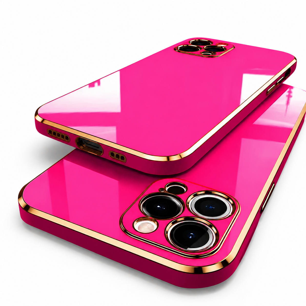 Premium iPhone Case MagSafe Compatible Matte Silicone Cover Plating Frame Shockproof Full Protection Slim Design