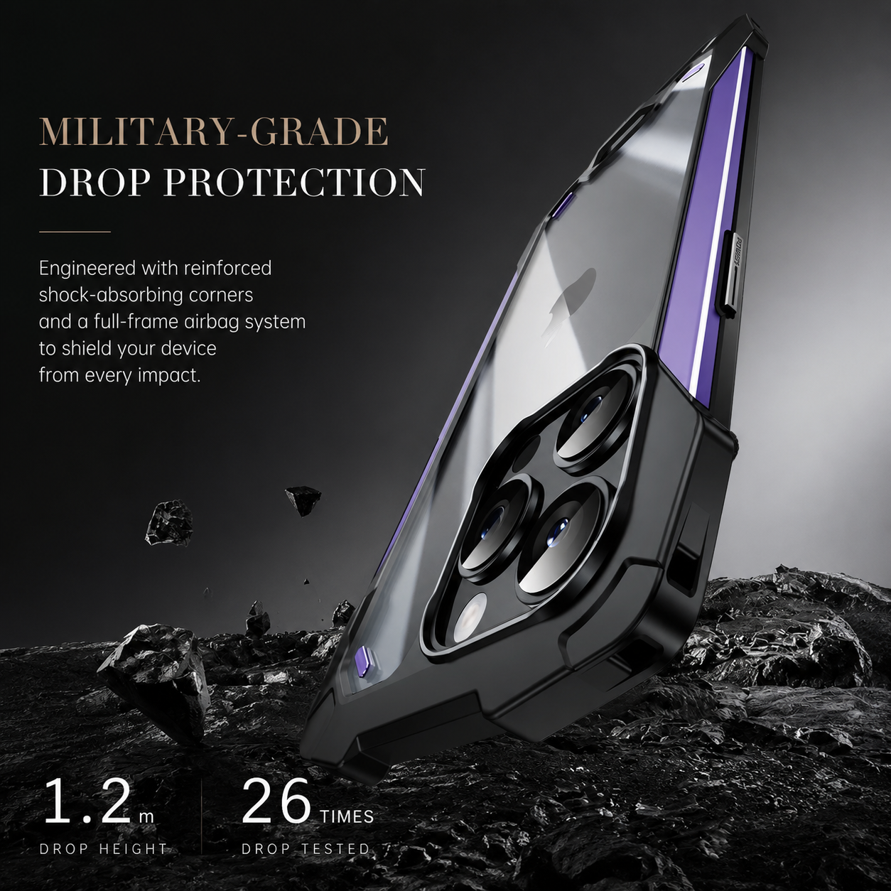 Premium iPhone Case MagSafe Compatible Military Armor Metal Frame Cover 360° Full Protection