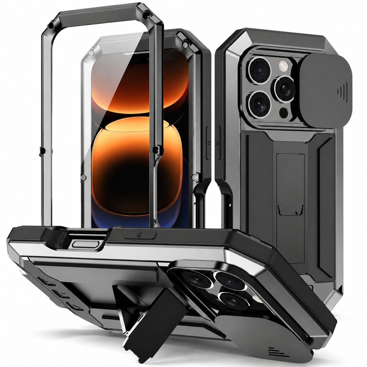 Premium iPhone Case MagSafe Compatible Military Heavy Duty Metal Armor Cover Full Body Protection