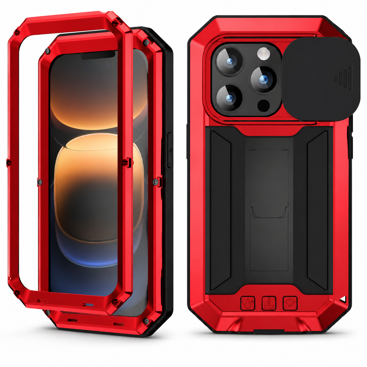 Premium iPhone Case MagSafe Compatible Military Heavy Duty Metal Armor Cover Full Body Protection